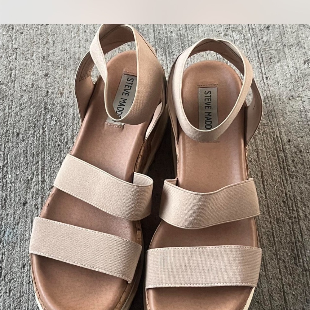 Steve Madden Beige Strap Sandals